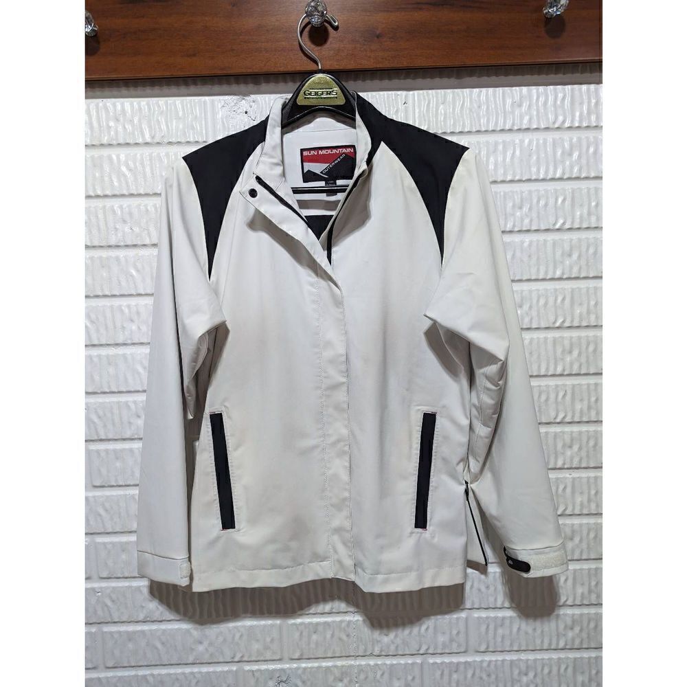 Sun Mountain Women's White Black Trim Zip Front Ski Snow Jacket Medium